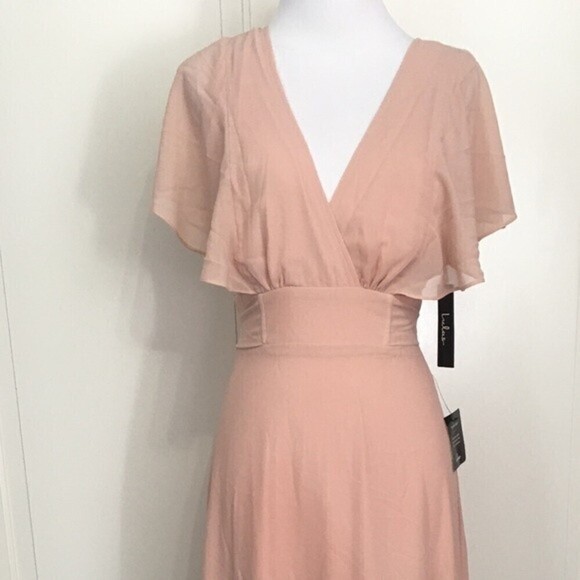 Lulus Dearly Loved Cream Pastel Flutter Sleeve Maxi Dress - Picture 9 of 16